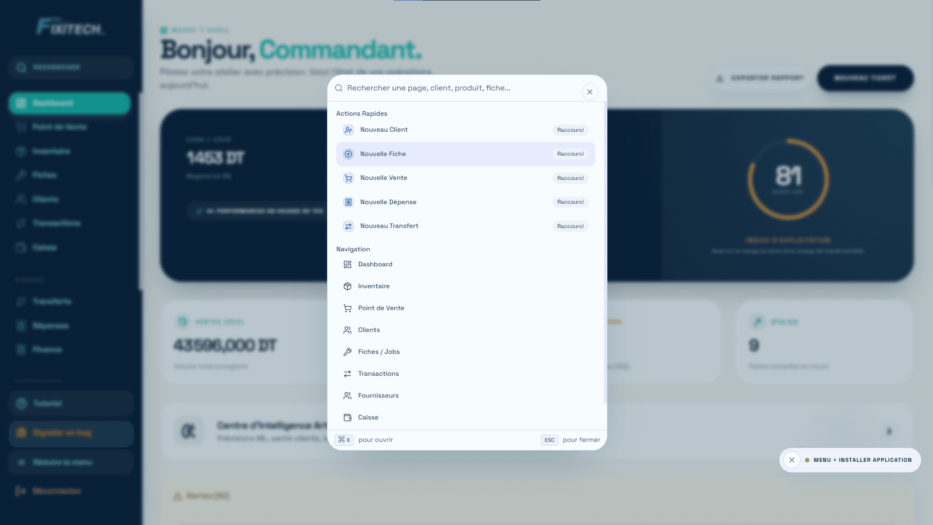 FixiTechPro product screen: quicksearch_1