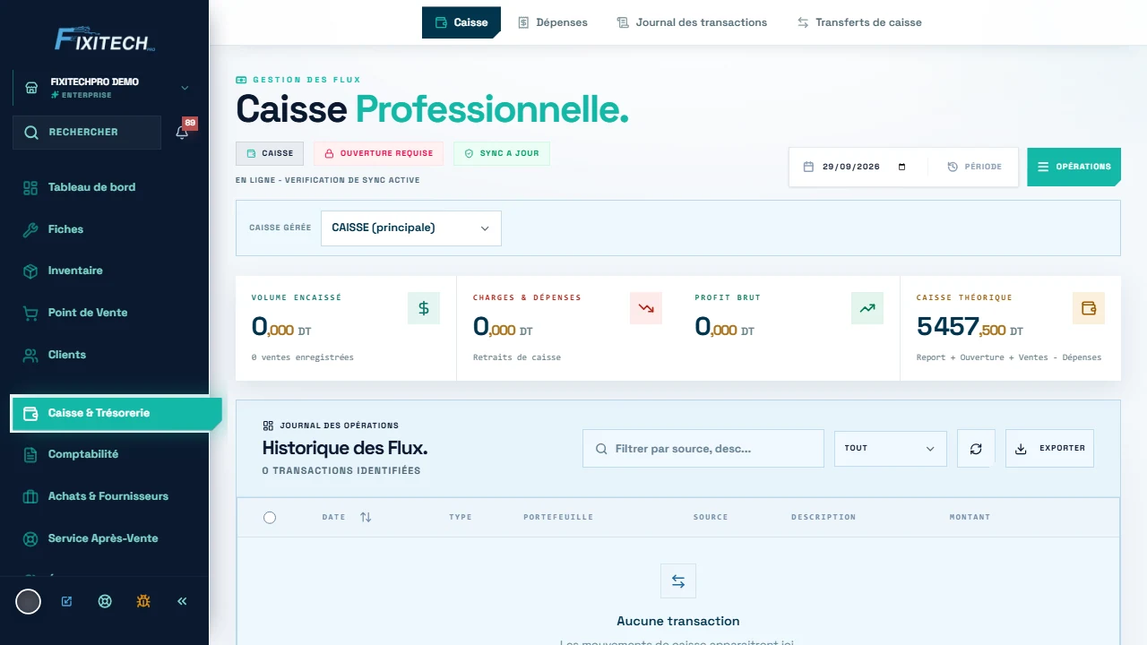 FixiTechPro product screen: cash