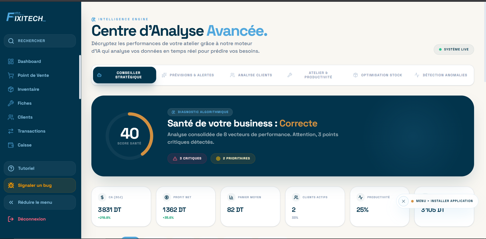 FixiTechPro Digital Cockpit